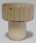 T-dugó - Hengeres fa tetejű - sima PE (műanyag) 13,5 mm szájmérethez