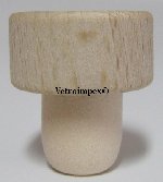 T-dugó - Hengeres fa tetejű - sima PE (műanyag) 15 mm szájmérethez