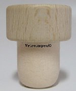T-dugó - Hengeres fa tetejű - sima PE (műanyag) 17,5 mm szájmérethez